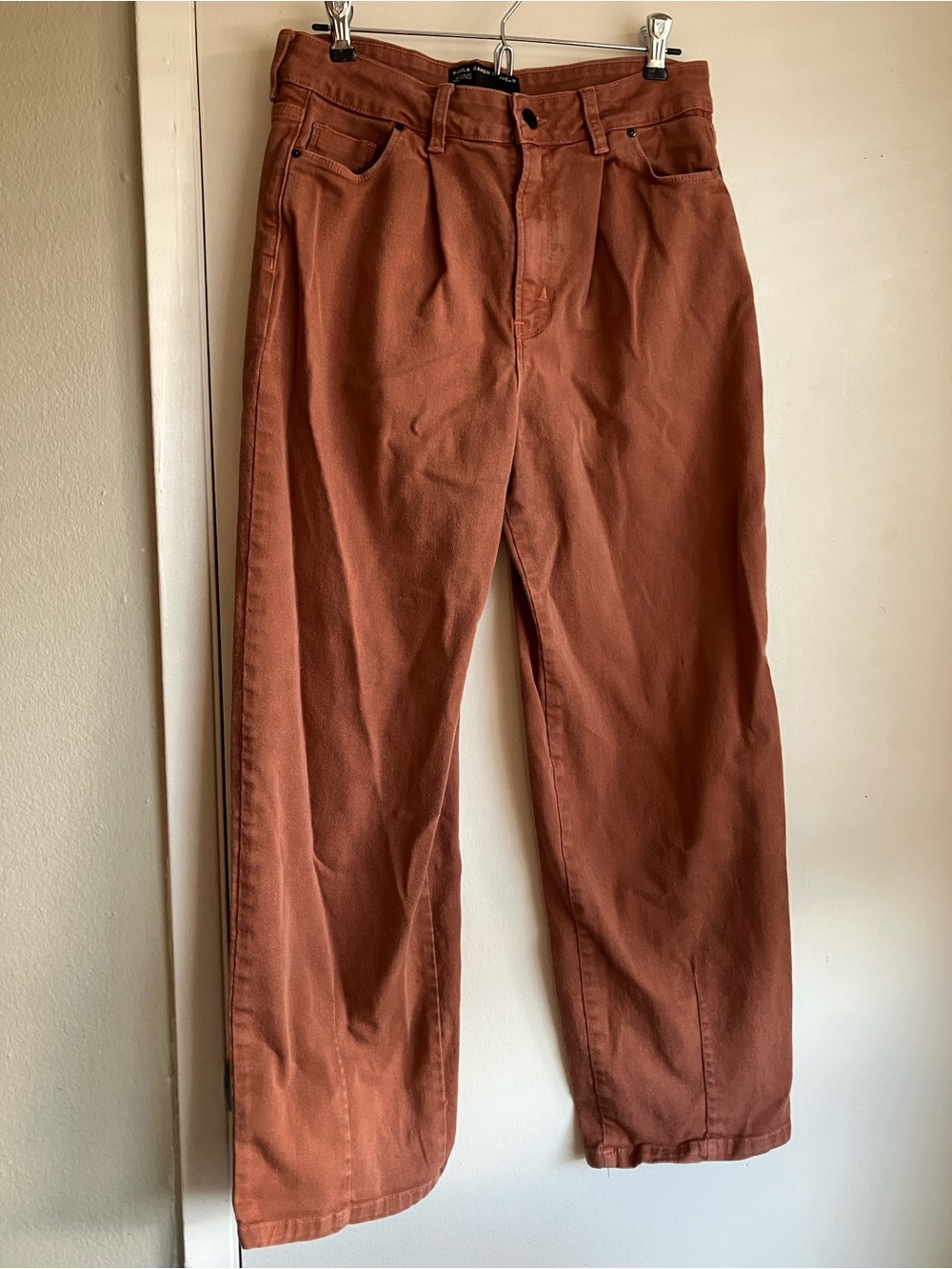 Paula Cahen D’Anvers Jeans 28 Tapered Leg Terra Cotta Burnt Orange High Rise